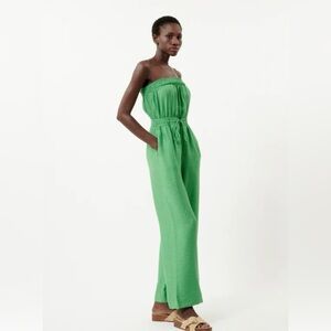 FRNCH Green Strapless Jumpsuit